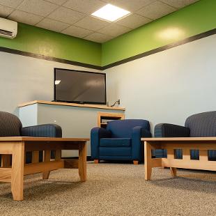 The shared common area for Durfee Hall