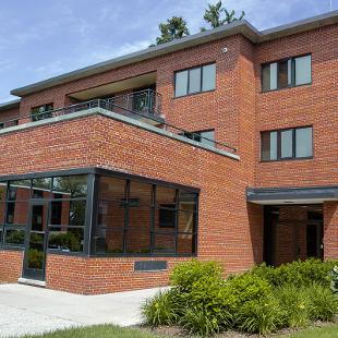 Exterior of Kollen Residence Hall from 13th Street Parking Lot