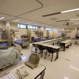 A nursing resource room filled with equipment