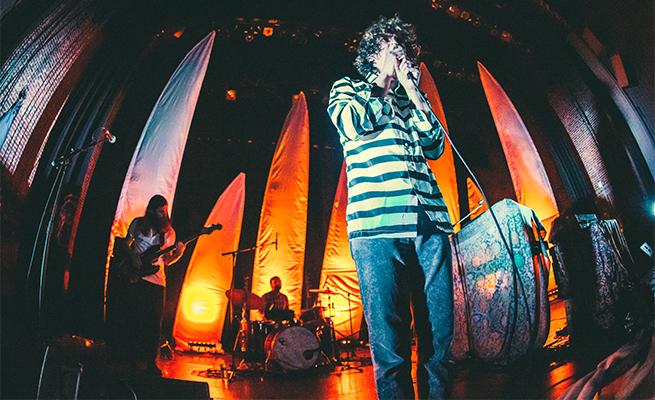 Youth Lagoon performing on stage at Dimnent Chapel