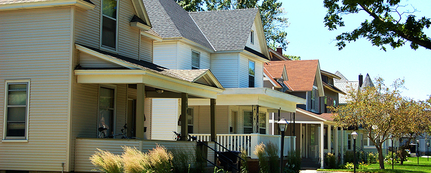 row of cottages